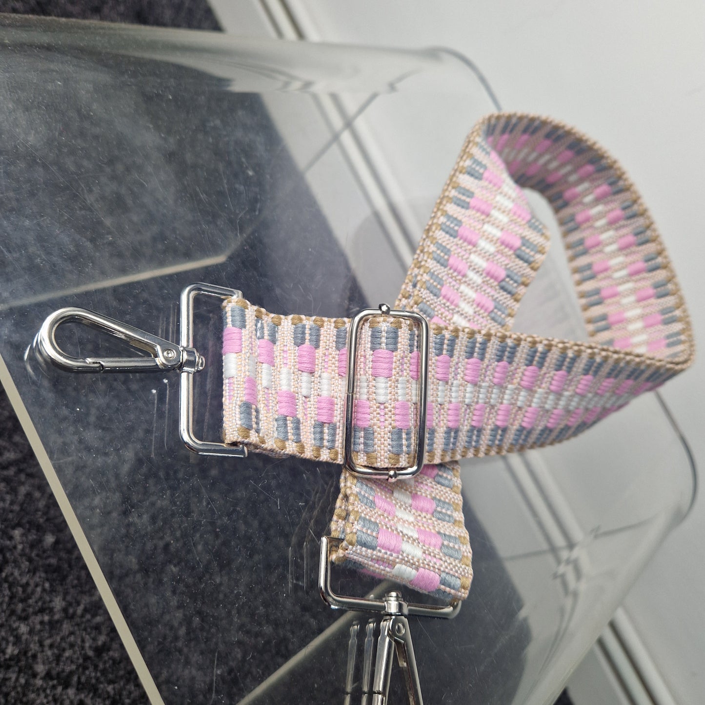 woven bag strap - pink