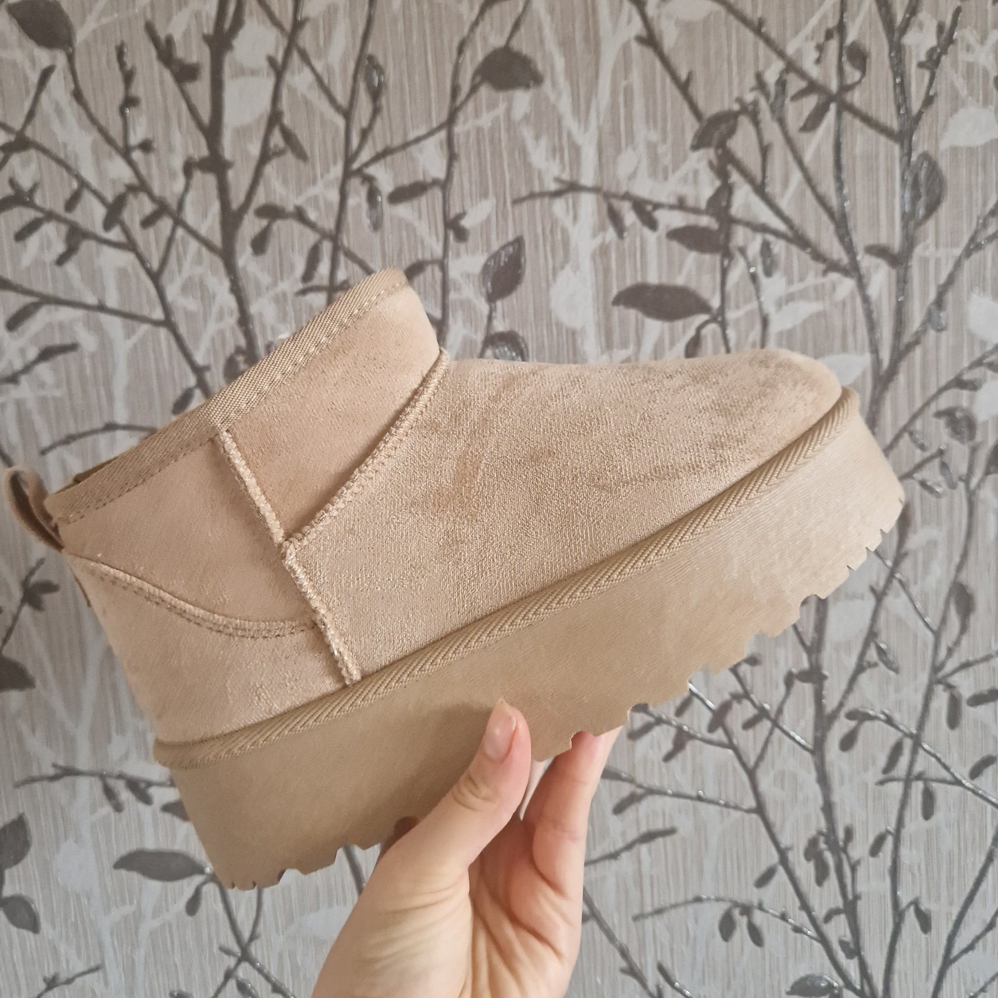 Faux suede ankle boots