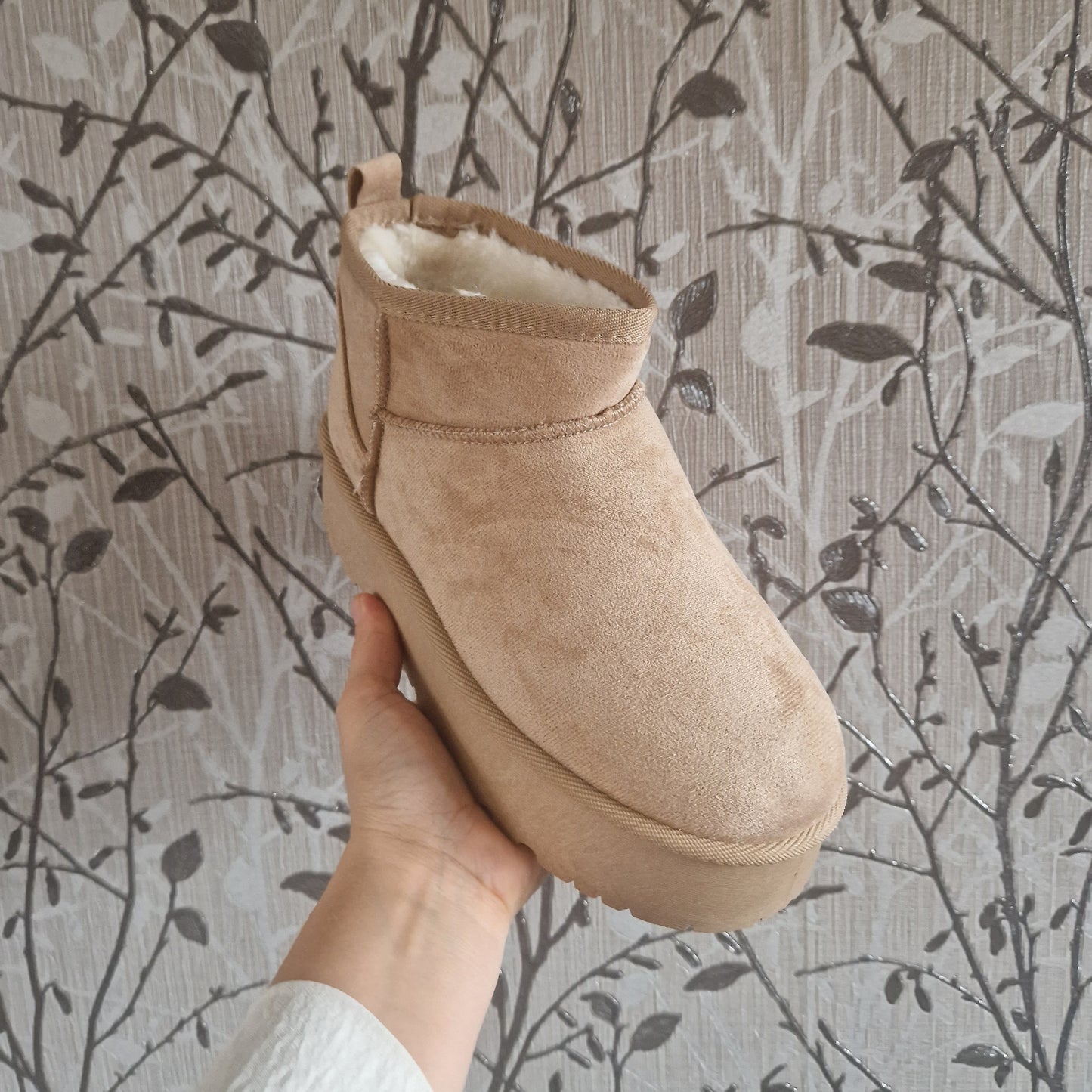 Faux suede ankle boots