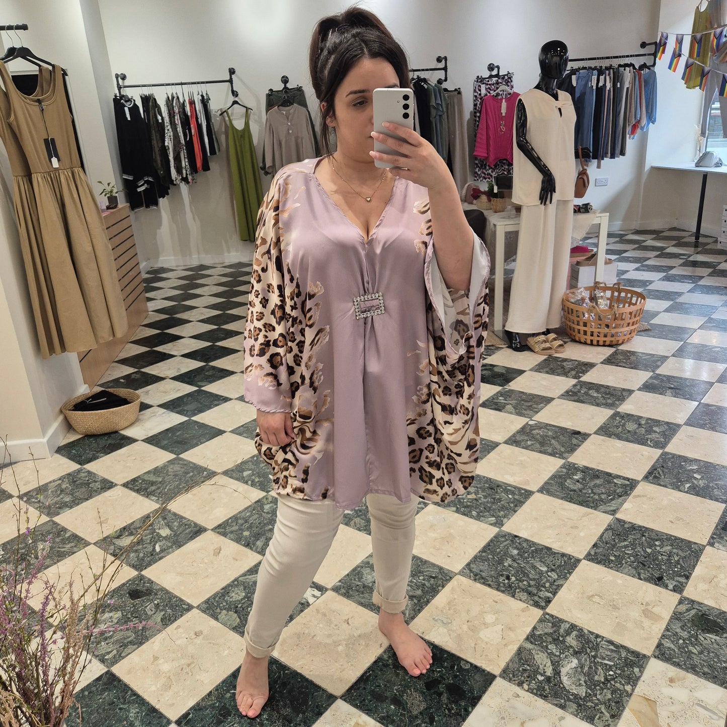 Gemma oversized satin blouse