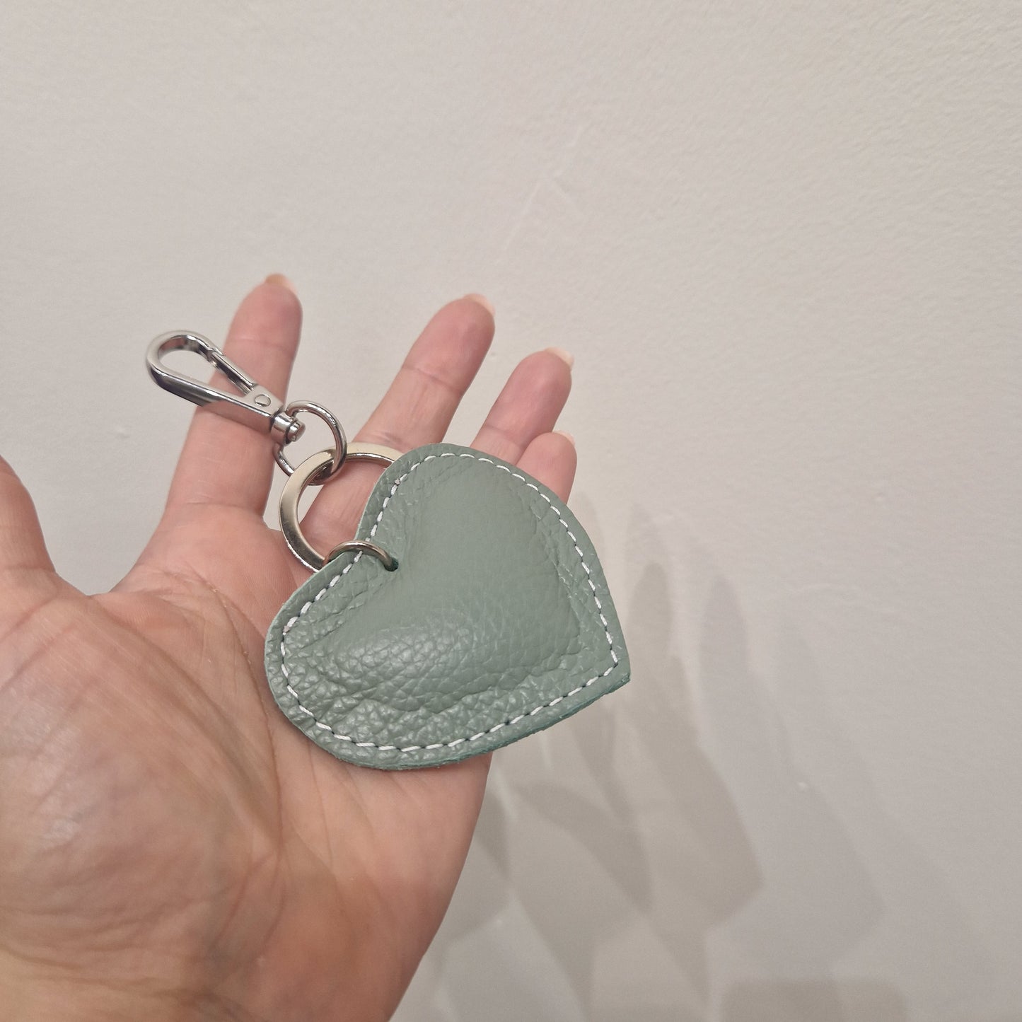 Leather heart keyring/Bag charm