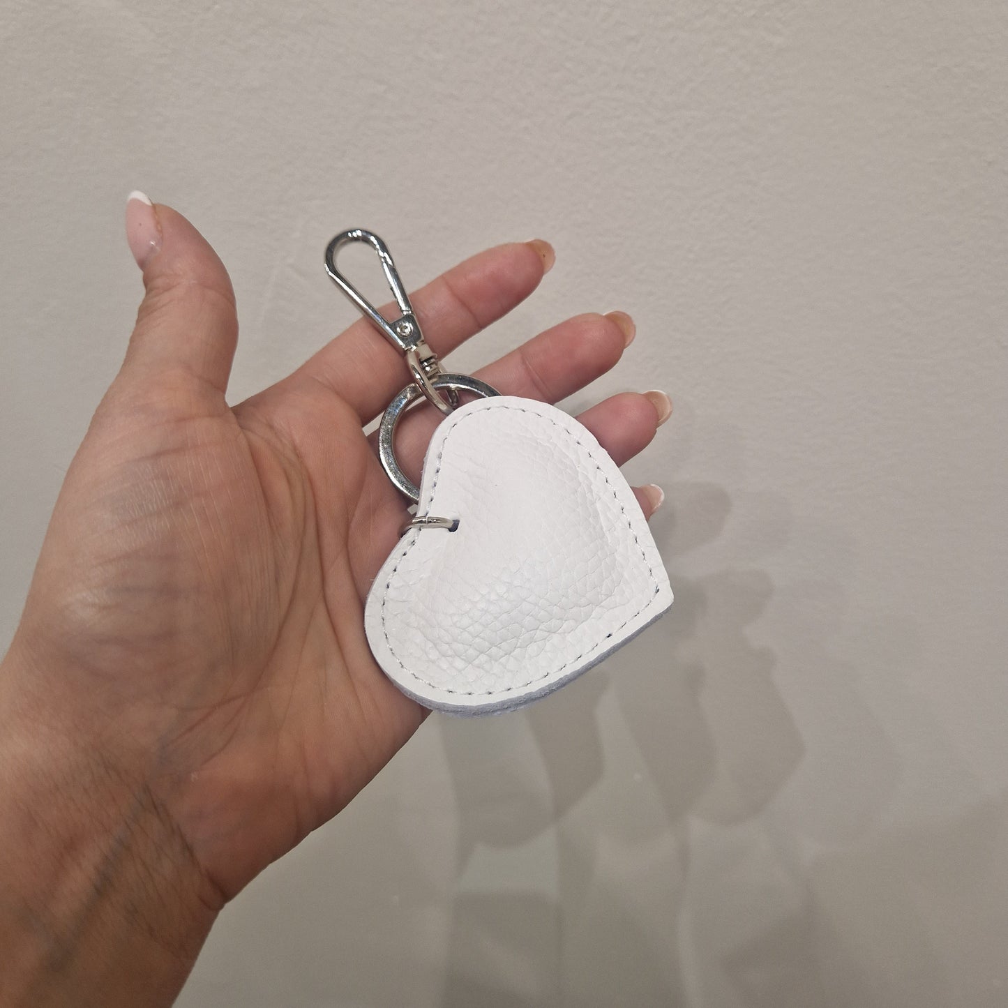 Leather heart keyring/Bag charm