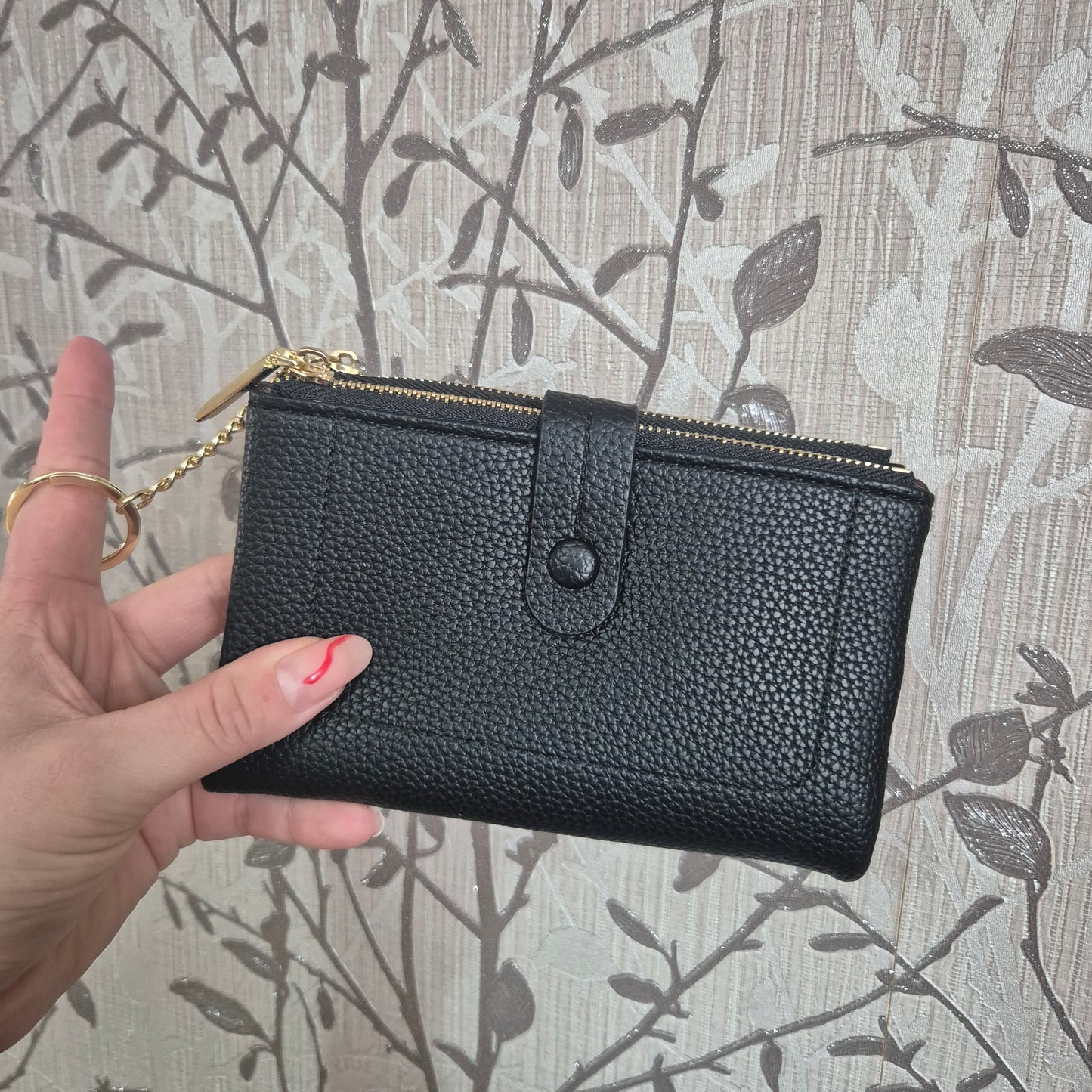 Folded button purse