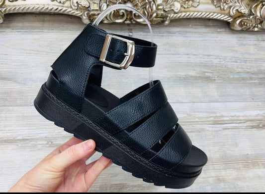 Inspired gladiator sandals - Black