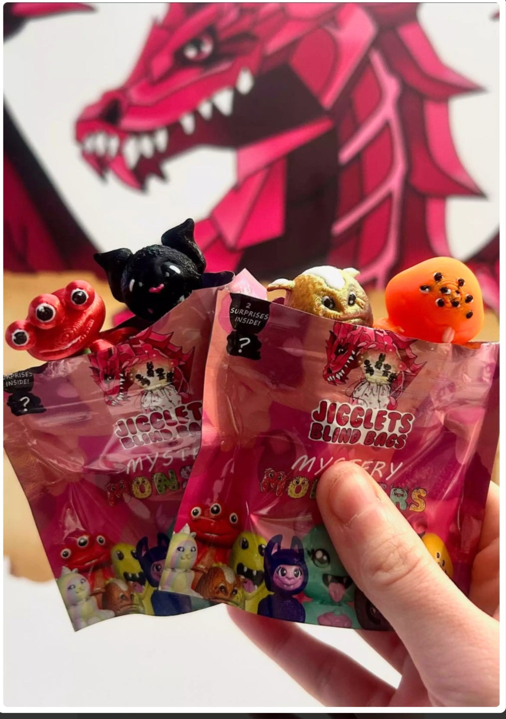 Jigglets blind bags. 3d printed wiggle monsters