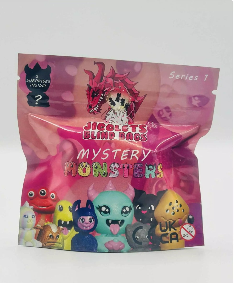 Jigglets blind bags. 3d printed wiggle monsters