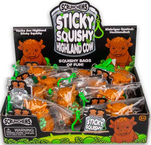 Scrunchems sticky squishy highland cow